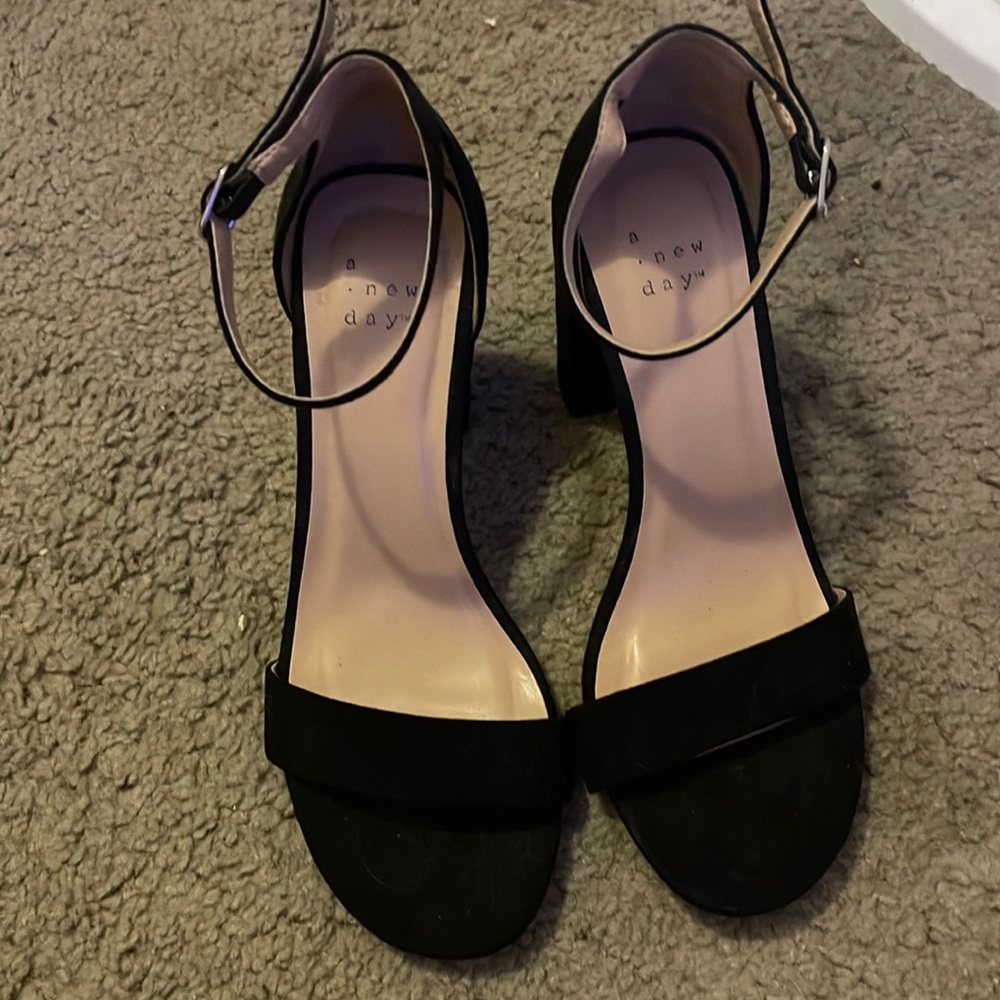 black suede heels
